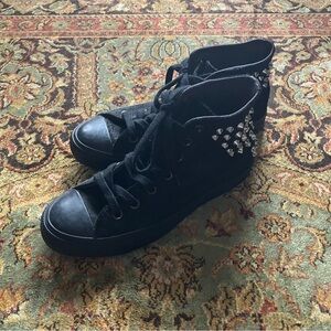 Converse Black Studded High-Top Sneakers
